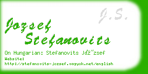 jozsef stefanovits business card